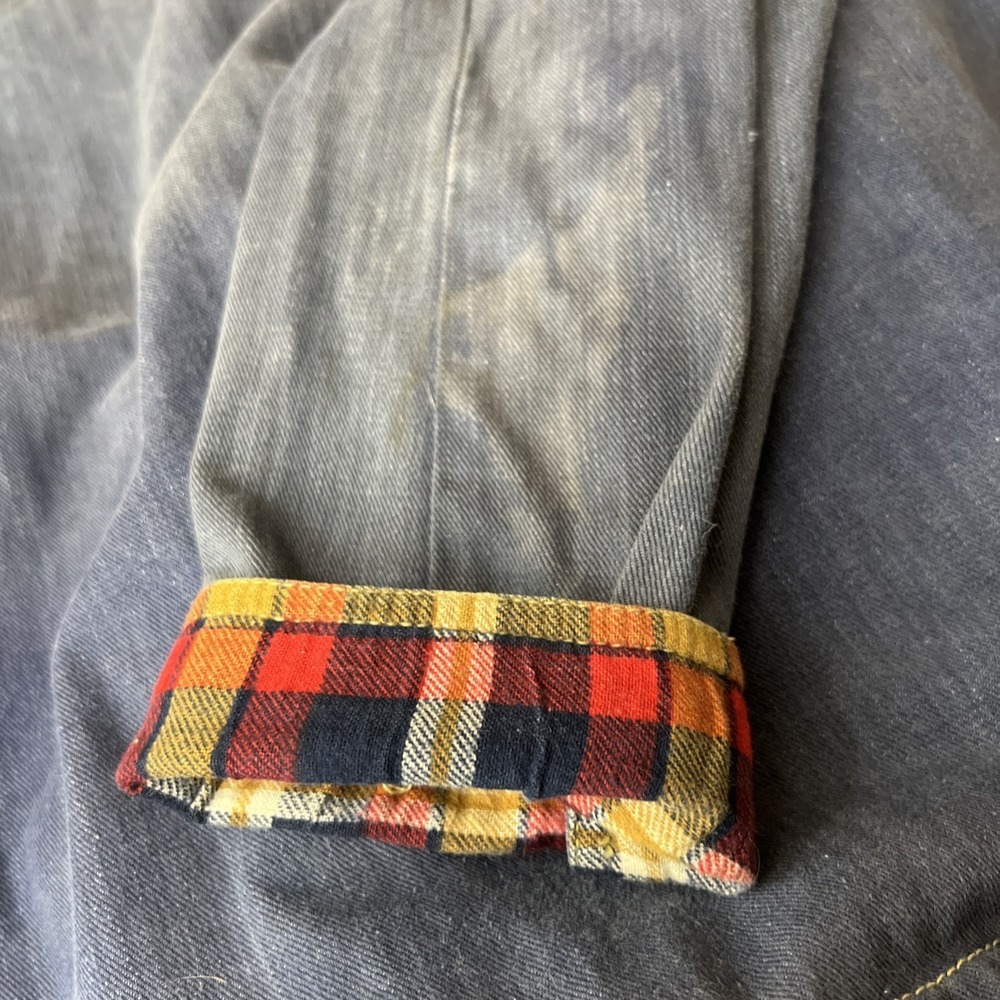 Vintage‎ Fingerhut Utility Chore Denim Jacket Flannel Collar Accent XL - Picture 12 of 12